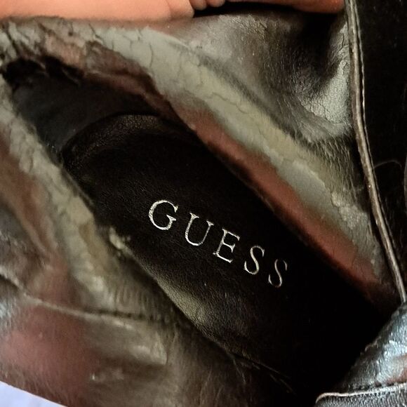 Guess black suede wedge lace up boots size 7.5 - Picture 6 of 8